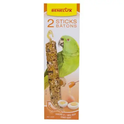 BENELUX Sticks for XXL Parrots with Egg & Honey 2x80gr